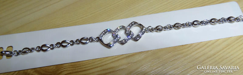 Beautiful crystal bracelet in silver color, polished to a high shine.