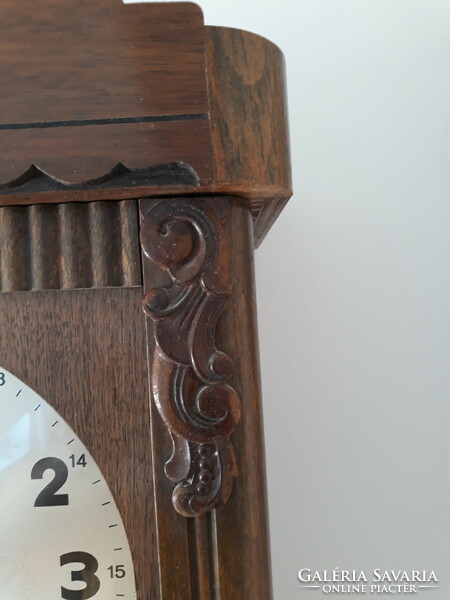 Antique, 100-year-old, working wall clock serviced, art deco style, in good condition