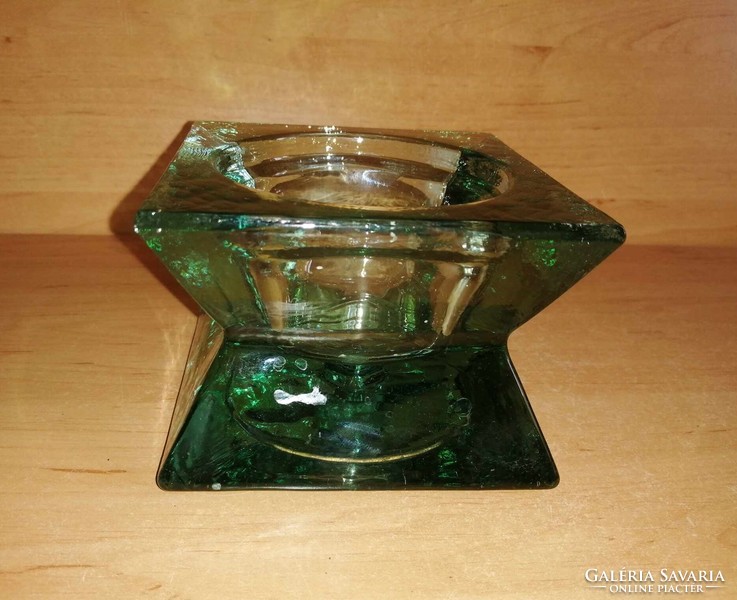 Zöld üveg levélnehezék 11*11*8 cm (z)