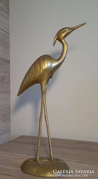 Copper heron bird sculpture art deco