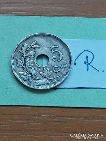 Belgium belgique 5 cemtimes 1925 copper-nickel, i. King Albert #r
