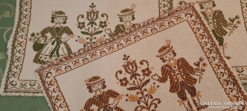 3pcs folk woven tablecloth (m3993)