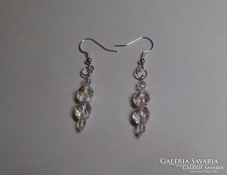 Aurora borealis lead crystal geometric clear pearl earrings are very special.