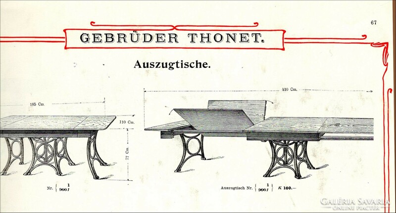 THONET asztal márvány lappal - gyönyörű modell 1880-ból