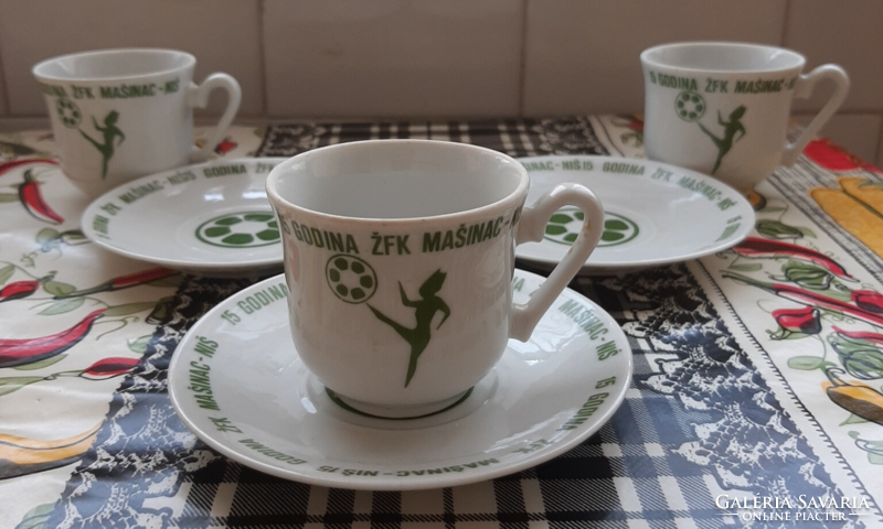 Retro Yugoslavia Jugoszlávia Zajecar porcelán Mašinac labdarúgóklub kávés csésze