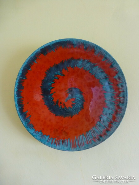 Mihály Béla wall plate with spiral pattern