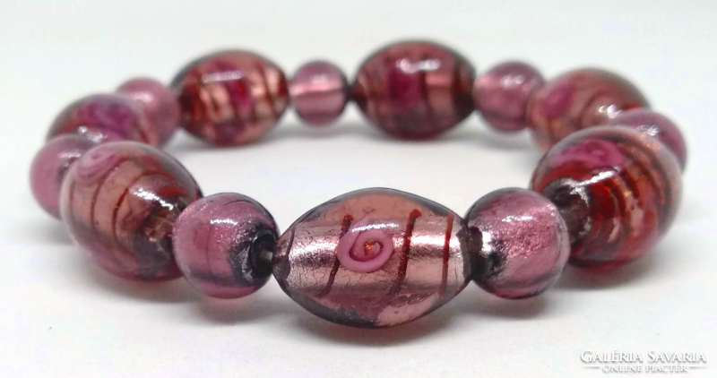 Murano lampwork glass bead bracelet (44)