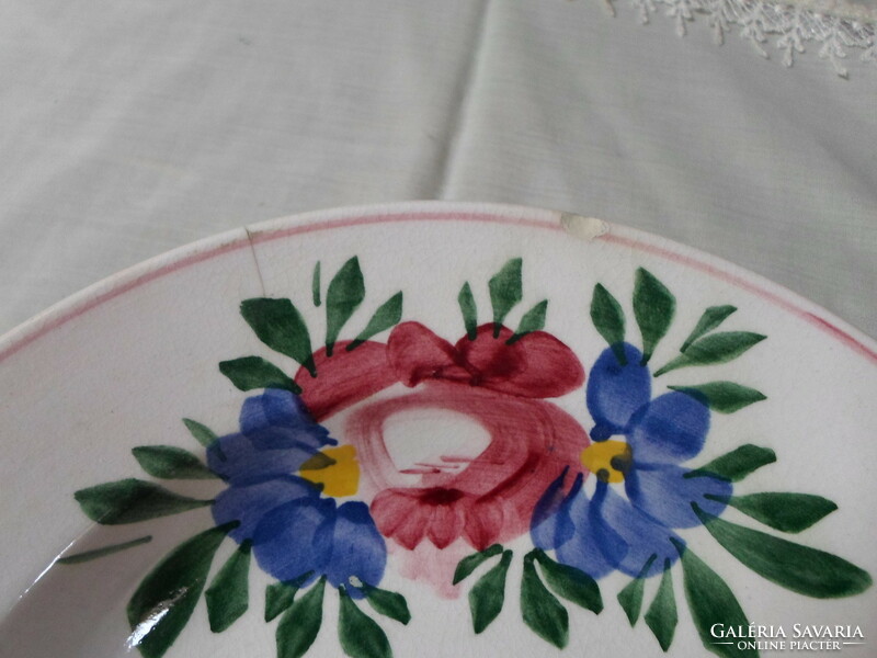 Hollóházi (professional) ceramics, wall plate with flowers