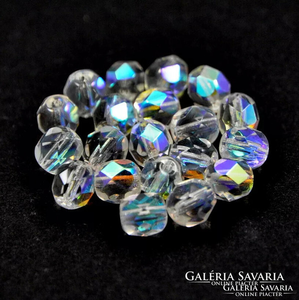 Aurora Borealis ólom kristály geometriai átlátszó gyöngyből készült fülbevaló NAGYON KÜLÖNLEGES.