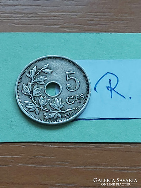Belgium belgique 5 cemtimes 1927 copper-nickel, i. King Albert #r