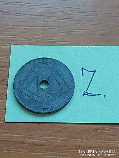Belgium belgique - belgie 10 centimes 1943 ww ii. Zinc, iii. King Leopold #z