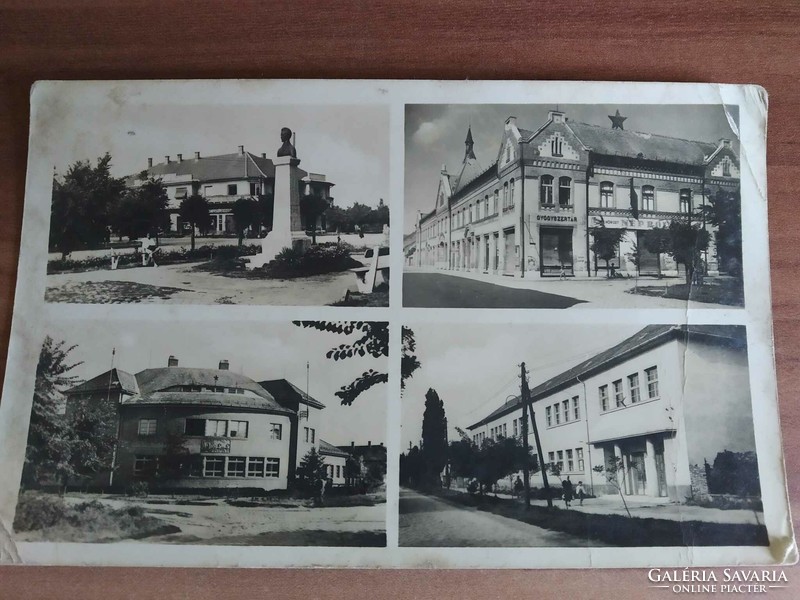 Karcag, Petőfi-szobor, Népbolt, Posta Palota, Kováts Mihály Általános Iskola, 1956.