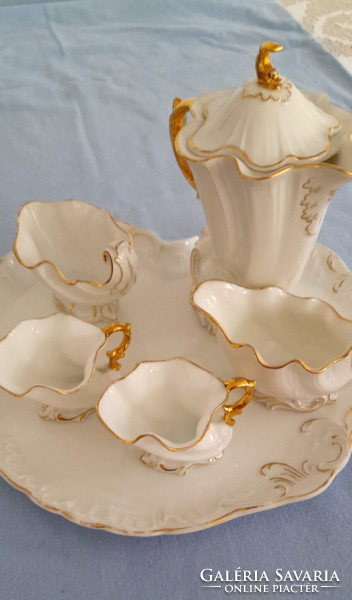 Meissen-marked two-person mocha set with tray