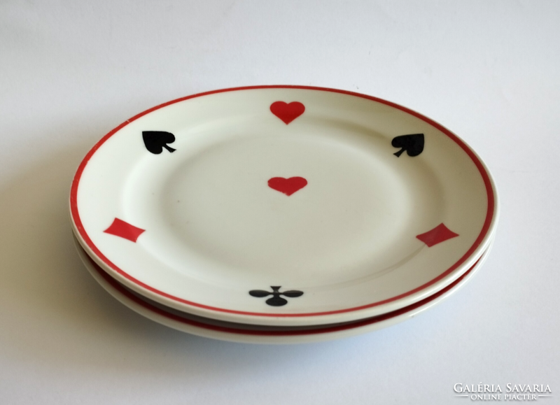 2 old Zsolnay rare poker pattern cookie small plates, for replacement