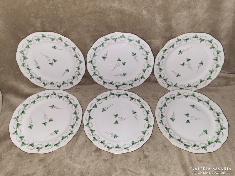 Herend 6 cookie plates with a parsley pattern