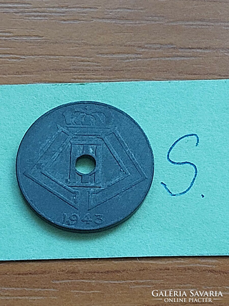 Belgium belgie - belgique 10 centimes 1943 ww ii. Zinc, iii. King Leopold #s