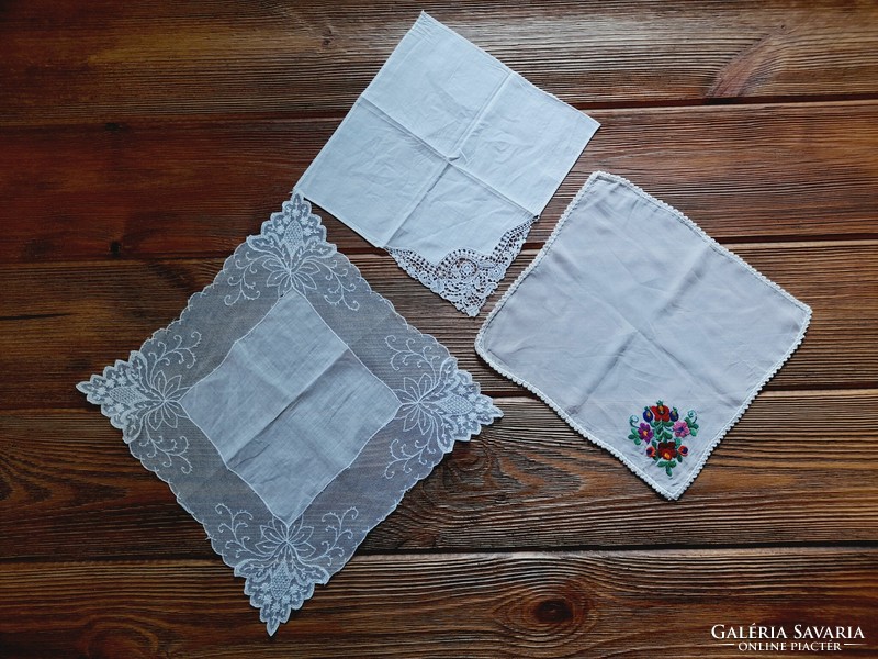 Old decorative handkerchiefs, 3 in one