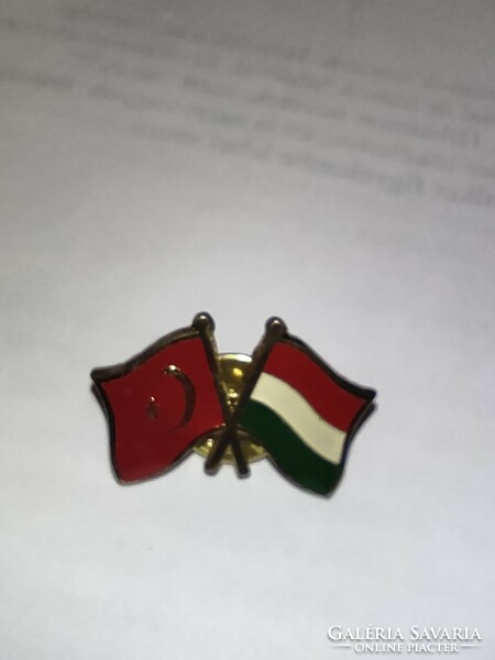 Badge double flag badge Hungarian Turkish