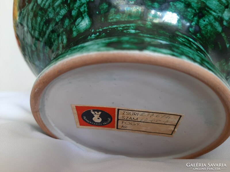 Retro industrial art label vase, flower stand or large candle holder