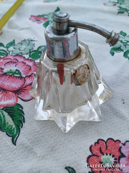 Art deco csillag alakú üveg parfümszóró, parfümös üveg eladó!