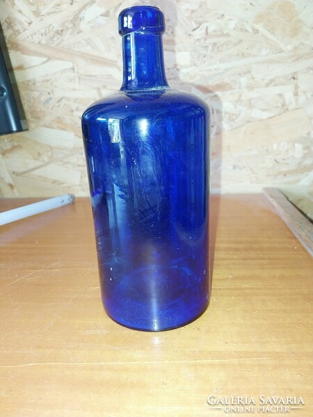 Old blue soda bottle