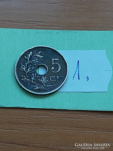 Belgium belgique 5 cemtimes 1923 copper-nickel, i. King Albert 1