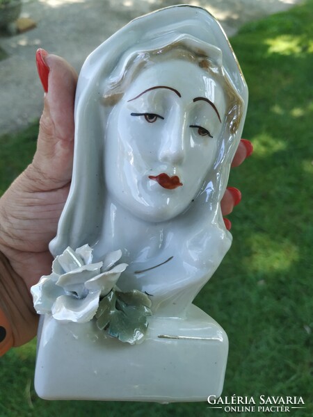 Virgin Mary porcelain statue portex apulum handmade