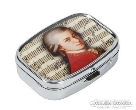 Exclusive fire enamel metal medicine holder. The lid can also be used as a mirror from the inside.