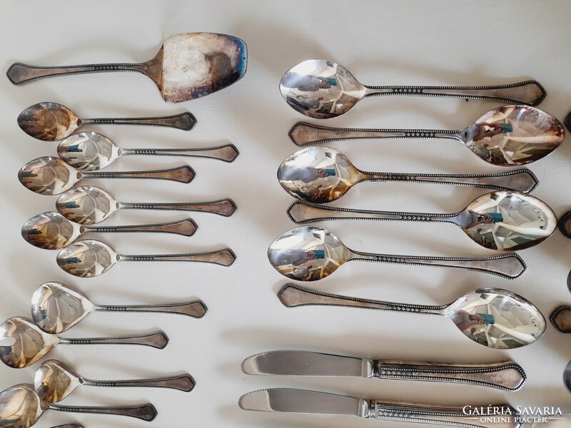 Silver-plated cutlery set, 63 pieces