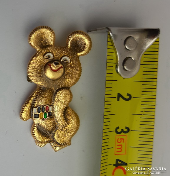 Teddy bear Misa is the mascot badge of the Moscow Olympics