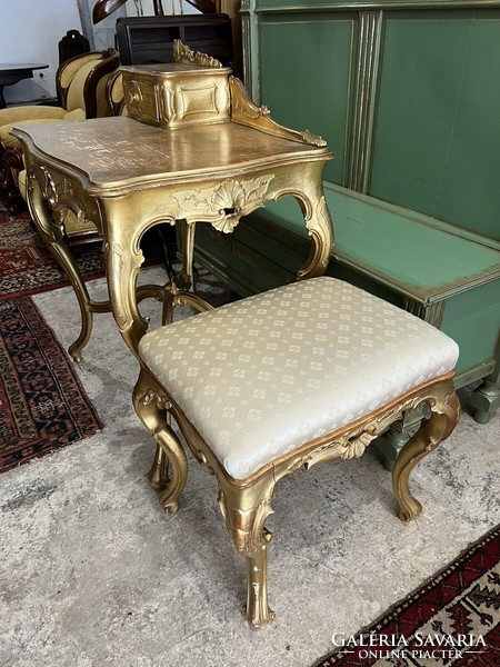 Museum baroque women's dressing table/desk with seat