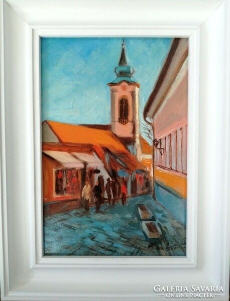 Judit Karászi: Szentendre street - oil painting