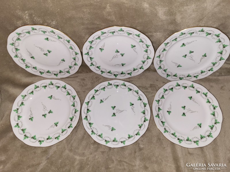 Herend 6 cookie plates with a parsley pattern