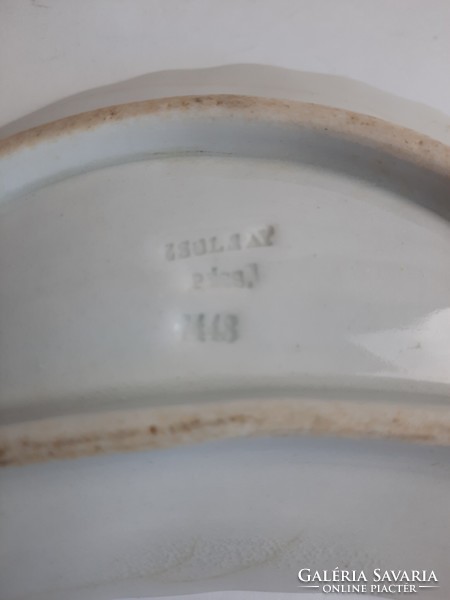 Antik Zsolnay porcelán csontos tányér - Kérem a csontokat felirattal  /159/