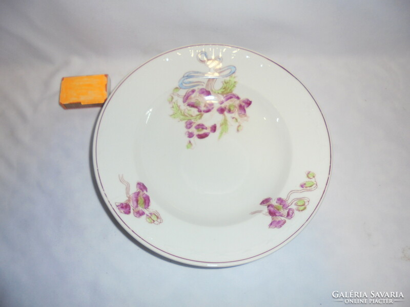 Old floral porcelain wall plate, plate