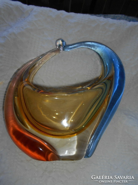 Offering basket designed by Czech glass artist Frantisek Zemek - beautiful handcrafted, solid piece.