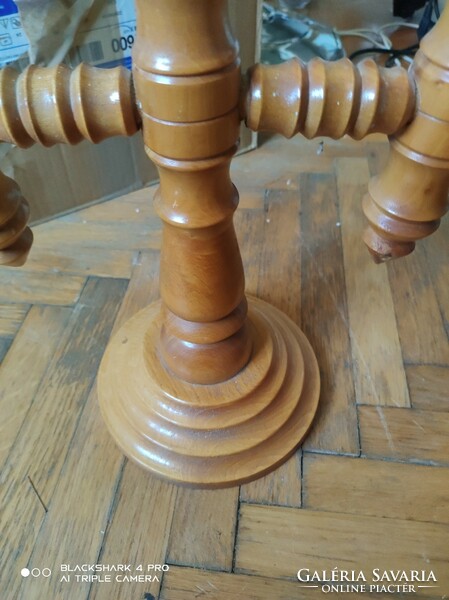 Carved wooden candle holder