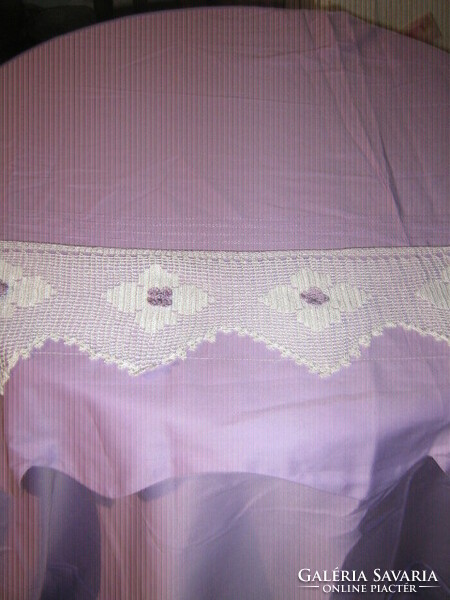 Beautiful double purple crochet lace vintage bedding set with 2 pillows