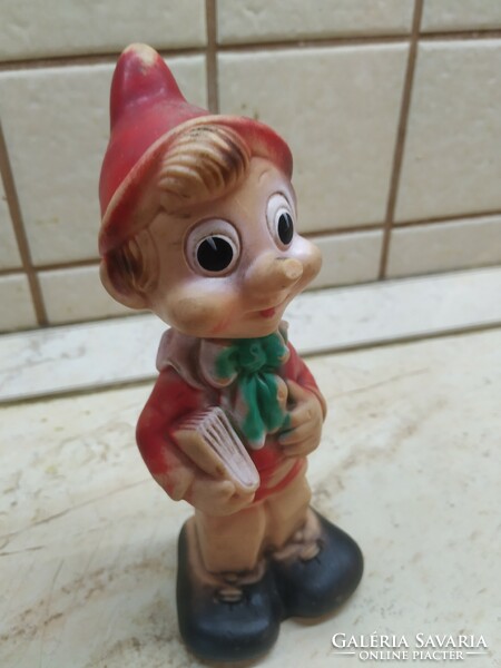 Pinocchio plastic figure doll, rubber figure rubber toy 23 cm high for sale!