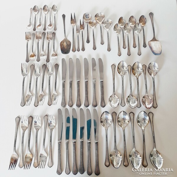 Silver-plated cutlery set, 63 pieces