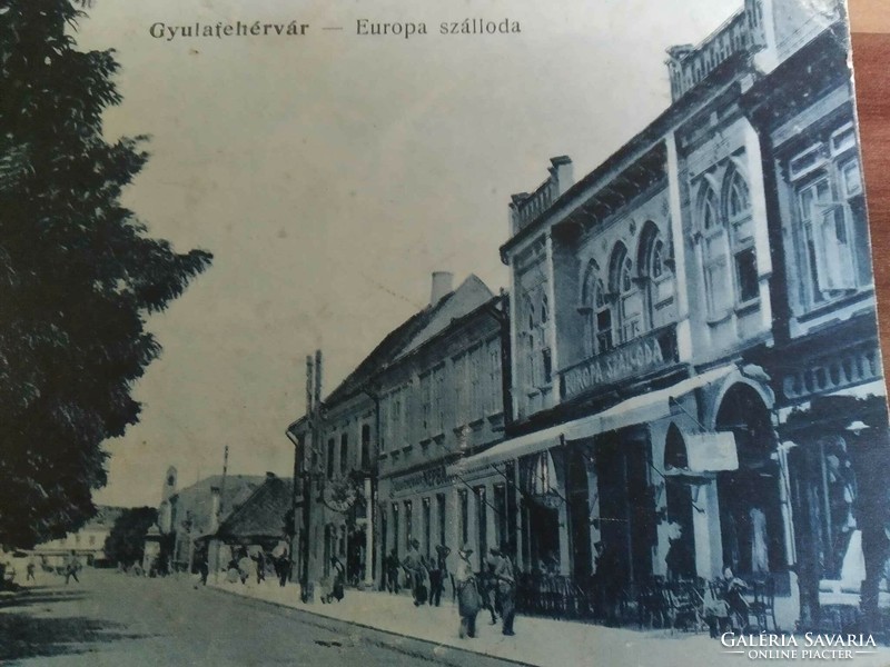 Gyulafehérvár, Európa szálloda, 1917-ből, K.u.k. bélyegzés