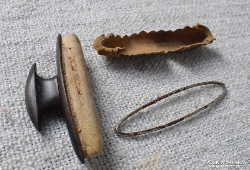 Nail polish polishing tool pedi manicure tool with replaceable leather insert ebony 10 x 4 cm