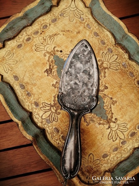 Régi ezüstözött alpakka tortalapát- húsvét- vintage