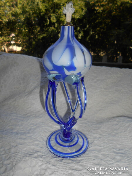 Muránói  -kézműves  üveg mécses 20 cm