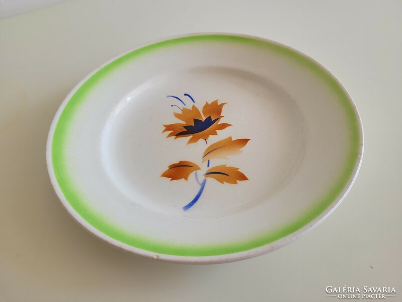 Régi vintage virágmintás virág motívumos gránit tányér