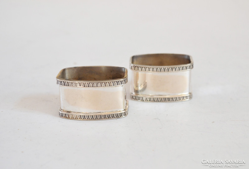 Pair of silver napkin rings in art deco style nf