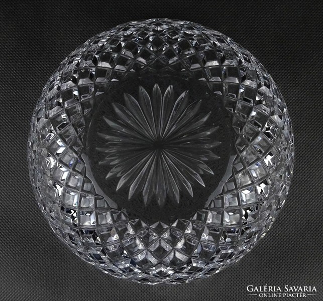 1N557 Pressed glass table fruit serving bowl 9.5 X 20 cm