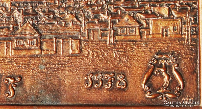 M. S.: Kecskemét 1368-1978 - bronzed aluminum wall picture