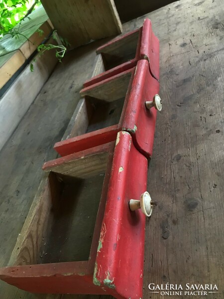 5 vintage wooden drawers