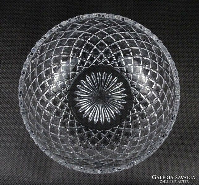 1N557 Formába préselt üveg asztali gyümölcskínáló tál 9.5 x 20 cm